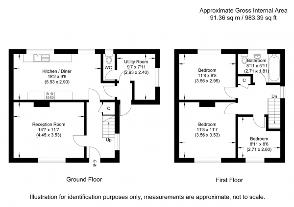 Floor Plan Image for 3 Bedroom Semi-Detached House for Sale in Carters Lane, Henham, Bishop's Stortford