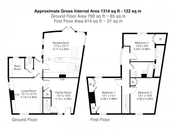 Floor Plan Image for 3 Bedroom Cottage for Sale in South Street, Great Chesterford, Saffron Walden