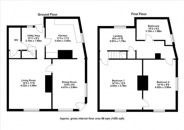 Floor Plan Image for 2 Bedroom End of Terrace House for Sale in London Road, Saffron Walden