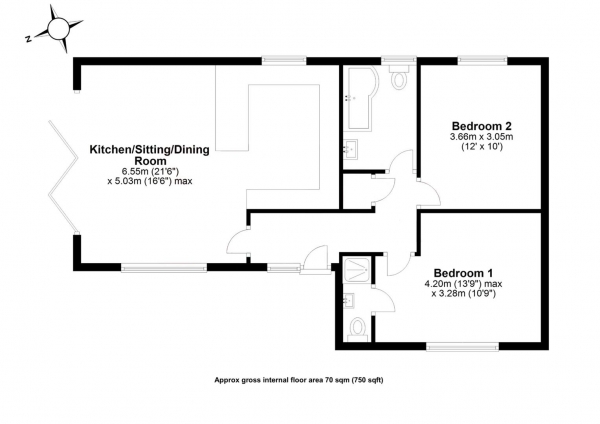 Floor Plan Image for 2 Bedroom Detached Bungalow for Sale in Peaslands Road, Saffron Walden