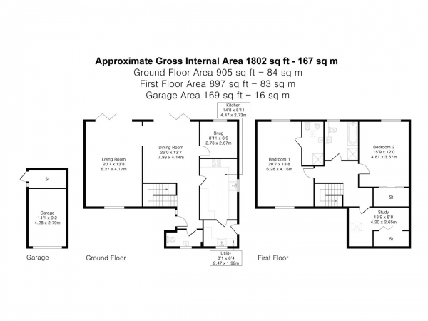 Floor Plan Image for 3 Bedroom Detached House for Sale in Smiths Green, Debden, Saffron Walden