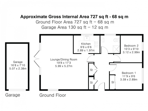 Floor Plan Image for 2 Bedroom Detached Bungalow for Sale in Brinkman Road, Linton, Cambridge