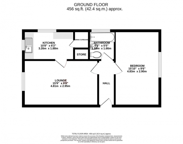 Floor Plan Image for 1 Bedroom Apartment for Sale in Church Field, Saffron Walden