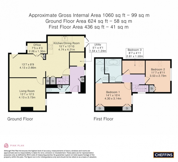 Floor Plan Image for 2 Bedroom Cottage to Rent in Main Road, Little Gransden