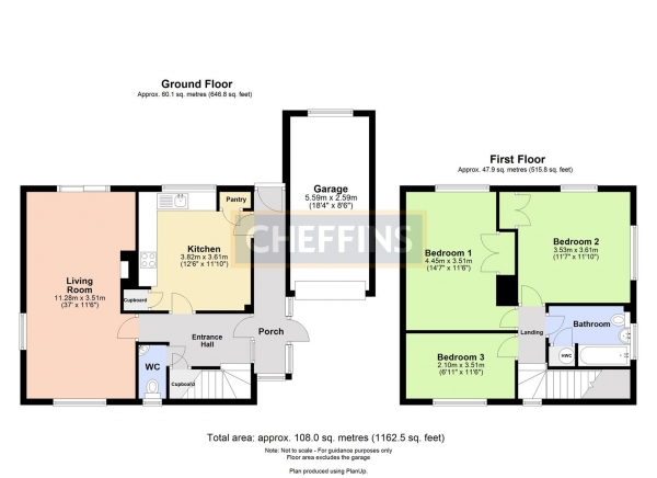 Floor Plan Image for 3 Bedroom Detached House to Rent in Tinkers Lane, Kingston