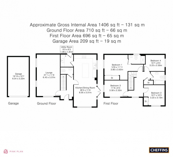 Floor Plan for 4 Bedroom Detached House for Sale in Hampshire Road, Royston, SG8, 9FT - Guide Price &pound625,000