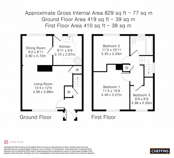 Floor Plan Image for 3 Bedroom Semi-Detached House for Sale in Pippin Walk, Hardwick