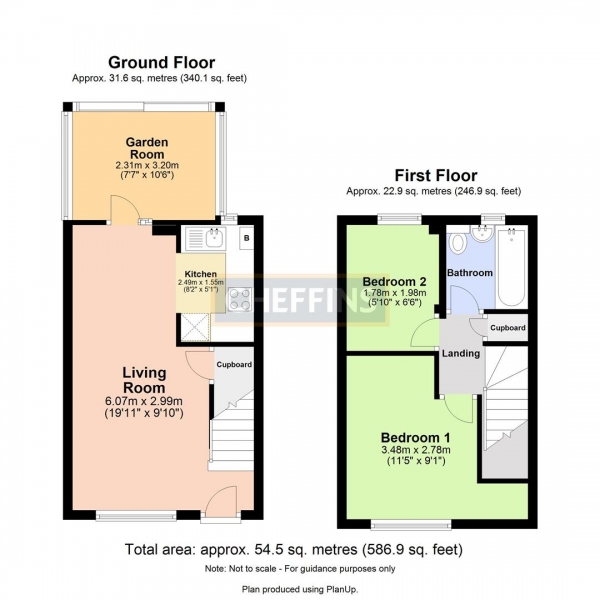 Floor Plan Image for 2 Bedroom End of Terrace House to Rent in Fairhaven Close, Lode, Cambridge