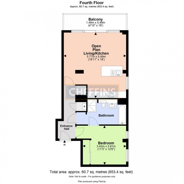 Floor Plan Image for 1 Bedroom Apartment to Rent in Kingfisher Way, Cambridge