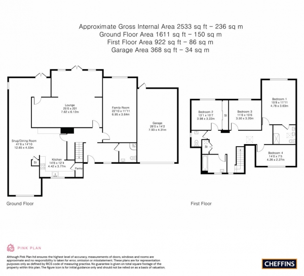 Floor Plan Image for 4 Bedroom Detached House for Sale in Hicks Lane, Girton