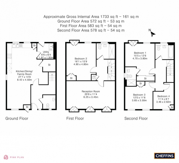 Floor Plan Image for 4 Bedroom Semi-Detached House for Sale in Renard Way, Trumpington