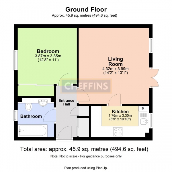 Floor Plan Image for 1 Bedroom Apartment to Rent in Baldock Way, Cambridge