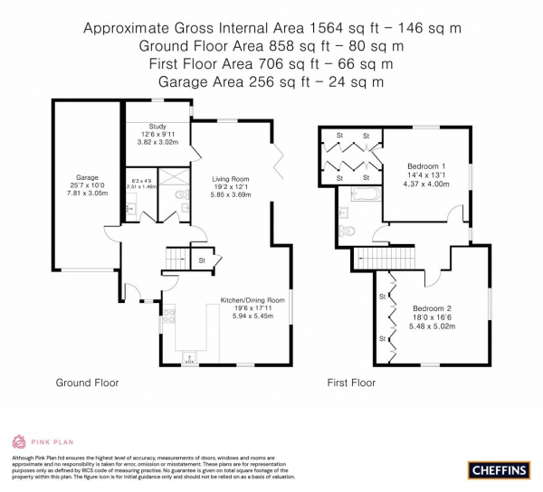 Floor Plan Image for 3 Bedroom Detached House for Sale in Bishops Road, Trumpington