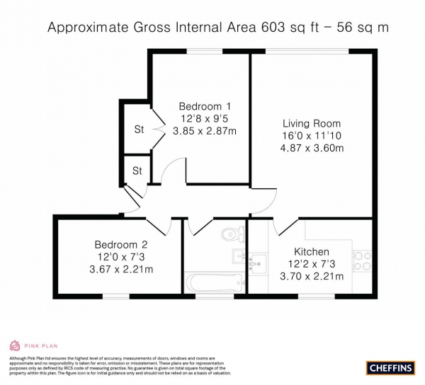 Floor Plan Image for 2 Bedroom Apartment for Sale in Lilac Court, Cambridge