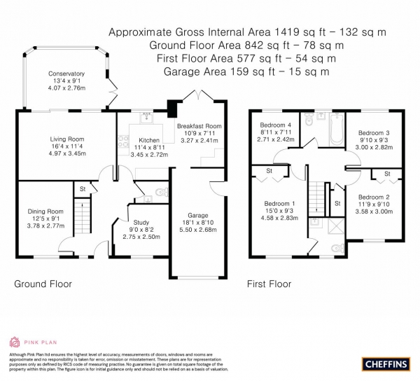 Floor Plan Image for 4 Bedroom Detached House for Sale in The Squires Field, Great Wilbraham