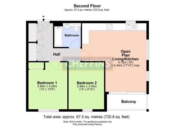 Floor Plan Image for 2 Bedroom Apartment for Sale in Overhill Close, Trumpington