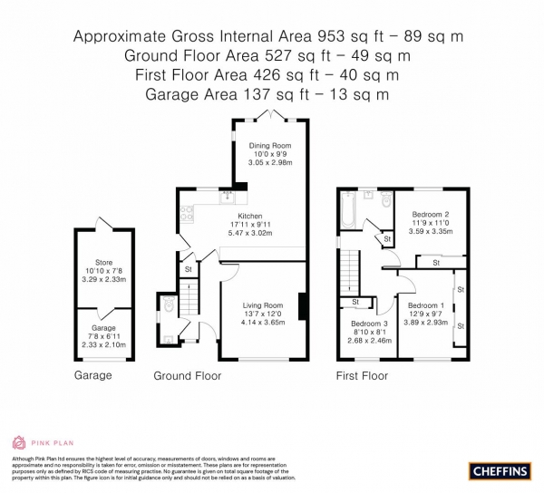 Floor Plan Image for 3 Bedroom Semi-Detached House for Sale in Hillfield Road, Comberton