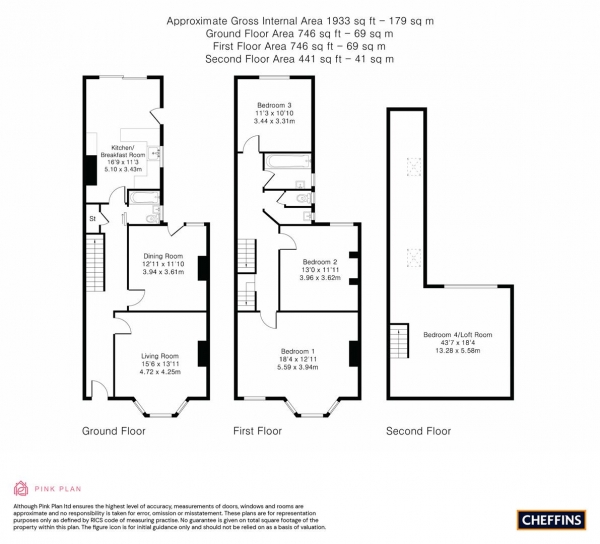 Floor Plan Image for 3 Bedroom Semi-Detached House for Sale in Rock Road, Cambridge