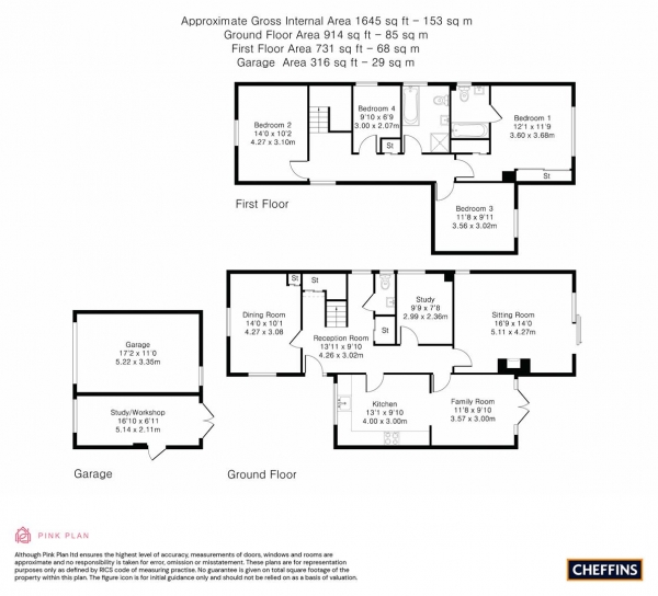 Floor Plan Image for 4 Bedroom Detached House for Sale in Lambs Lane, Cottenham