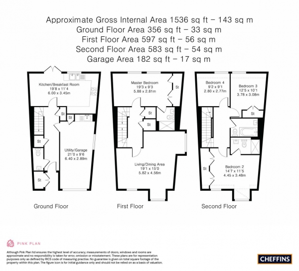 Floor Plan Image for 4 Bedroom End of Terrace House for Sale in Rustat Avenue, Cambridge