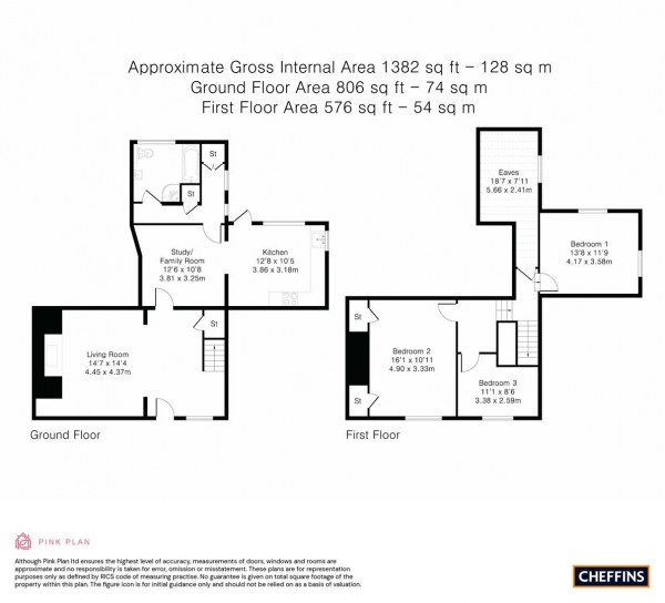 Floor Plan for 3 Bedroom Cottage for Sale in High Street, Bassingbourn, SG8, 5NE - Guide Price &pound415,000