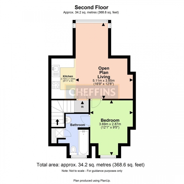 Floor Plan for 1 Bedroom Apartment to Rent in Mill Road, Cambridge, CB1, 2BD - £288 pw | £1250 pcm