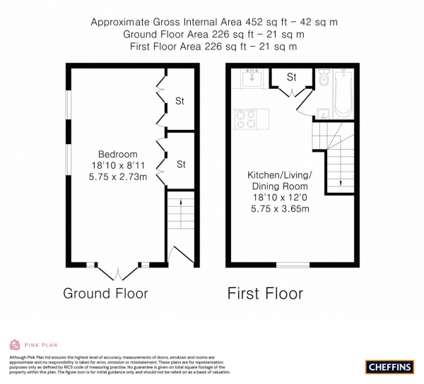 Floor Plan for 1 Bedroom Property for Sale in Victoria Street, Cambridge, CB1, 1JP - Guide Price &pound420,000