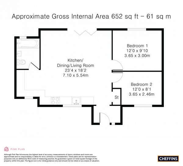 Floor Plan Image for 2 Bedroom Semi-Detached Bungalow for Sale in Babraham Road, Cambridge