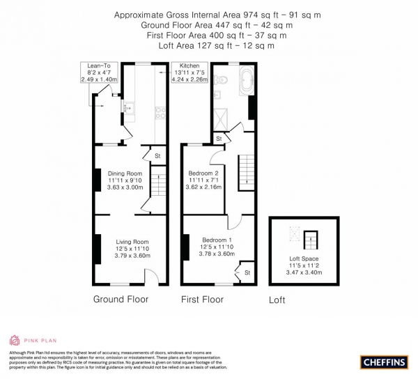 Floor Plan Image for 2 Bedroom Terraced House for Sale in Cyprus Road, Cambridge