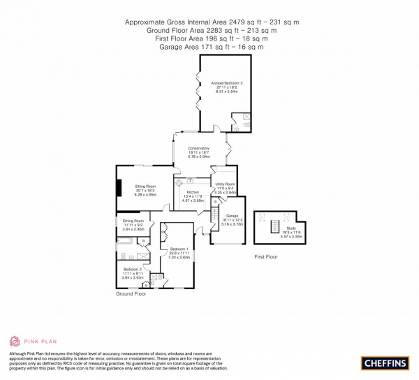 Floor Plan Image for 3 Bedroom Detached Bungalow for Sale in North End, Meldreth