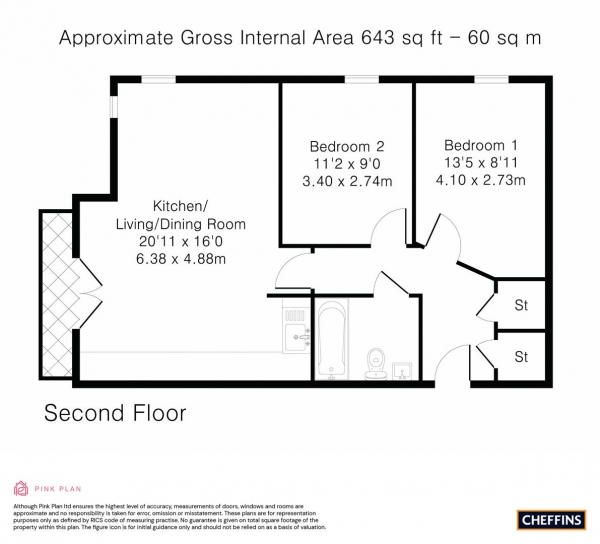 Floor Plan Image for 2 Bedroom Apartment for Sale in Aster Way, Cambridge