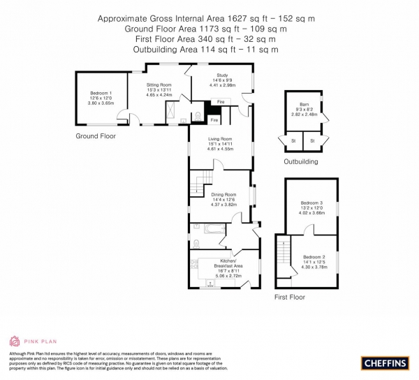 Floor Plan Image for 3 Bedroom Cottage for Sale in Bridge Street, Whaddon