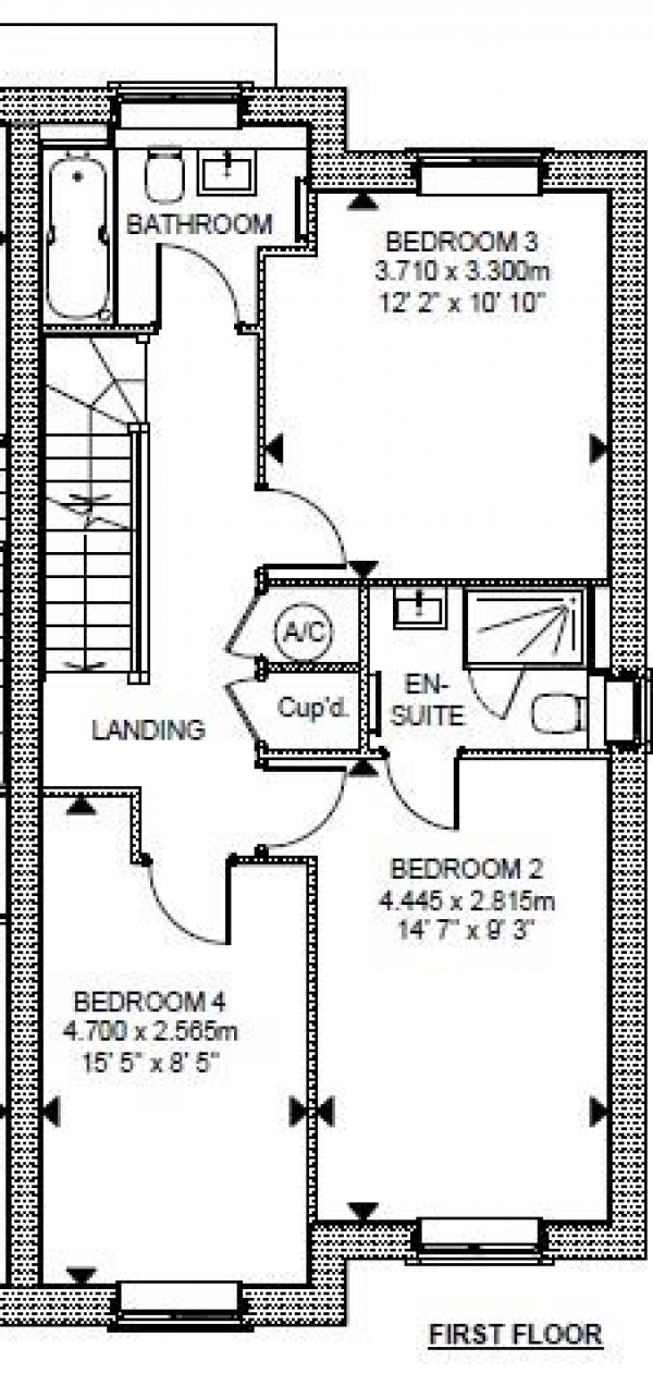 Floor Plan Image for 4 Bedroom Property for Sale in Priory Close, Royston