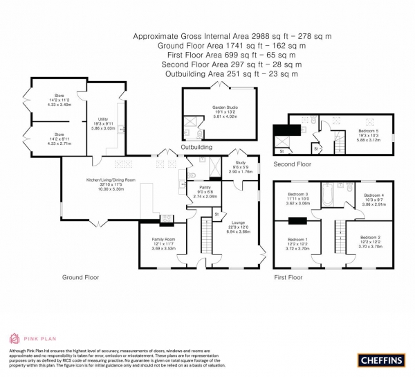 Floor Plan Image for 5 Bedroom Link Detached House for Sale in Fenny Lane, Meldreth