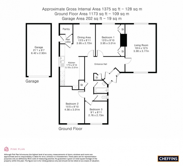 Floor Plan Image for 3 Bedroom Detached Bungalow for Sale in Bannold Road, Waterbeach