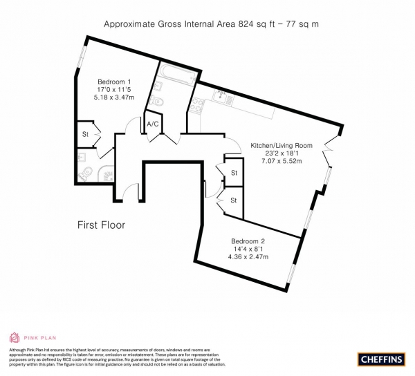 Floor Plan Image for 2 Bedroom Apartment for Sale in Goodes Court, Royston