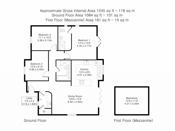 Floor Plan Image for 3 Bedroom Detached House for Sale in Trefoil Terrace, Cambridge