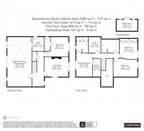 Floor Plan for 4 Bedroom Detached House for Sale in West Drive, Highfields Caldecote, CB23, 7NY - Guide Price &pound650,000