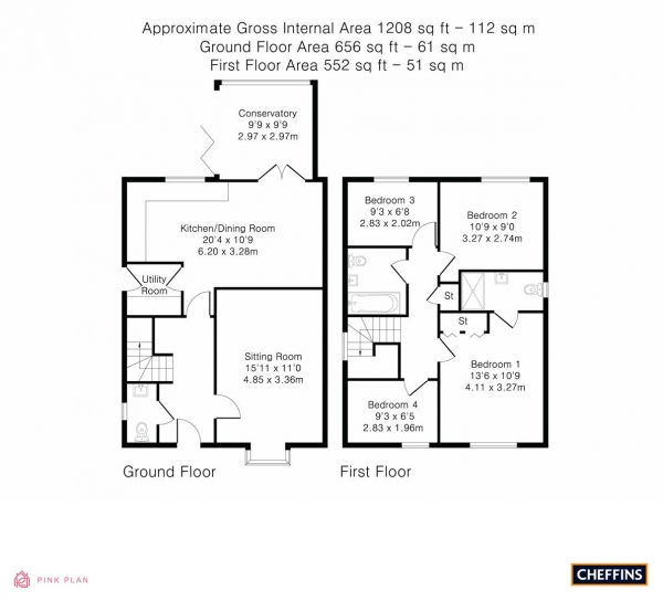 Floor Plan Image for 4 Bedroom Detached House for Sale in Goldfinch Drive, Cottenham