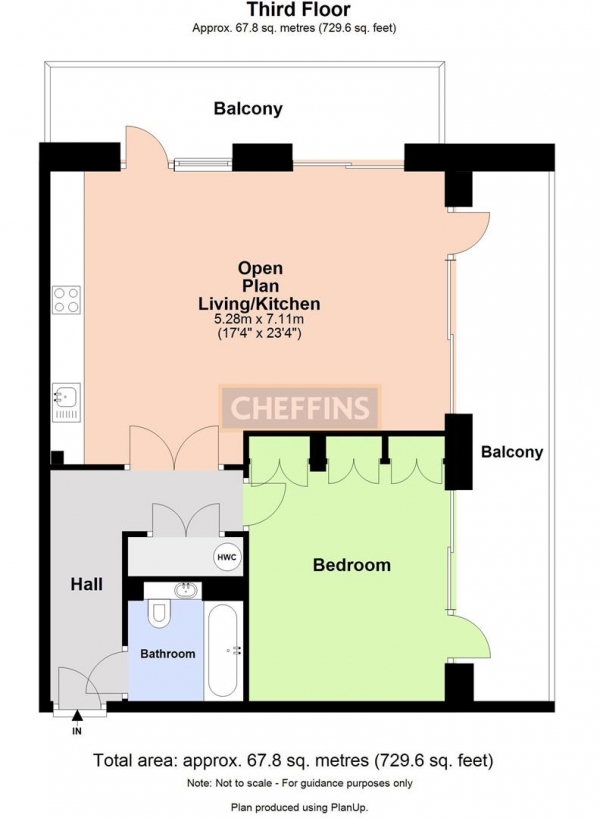 Floor Plan Image for 1 Bedroom Apartment to Rent in Northrop Road, Trumpington, Cambridge