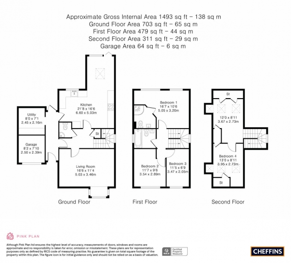 Floor Plan Image for 4 Bedroom Link Detached House for Sale in Oakrits, Meldreth