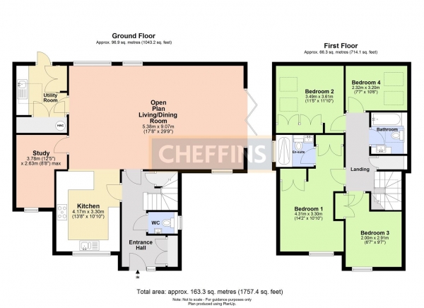 Floor Plan for 4 Bedroom Property to Rent in Church Street, Haslingfield, Cambridge, CB23, 1JE - £658 pw | £2850 pcm