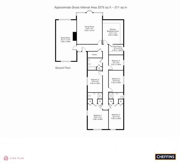 Floor Plan Image for 5 Bedroom Detached Bungalow for Sale in Babraham Road, Sawston