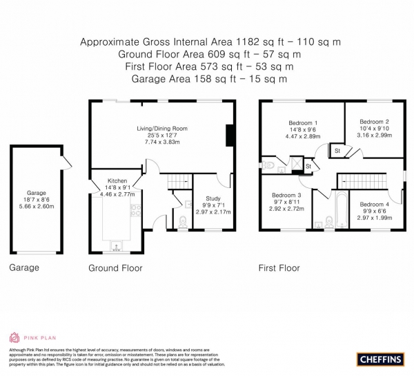 Floor Plan Image for 4 Bedroom Detached House for Sale in Downhams Lane, Cambridge