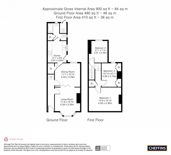 Floor Plan Image for 3 Bedroom Terraced House for Sale in St. Philips Road, Cambridge