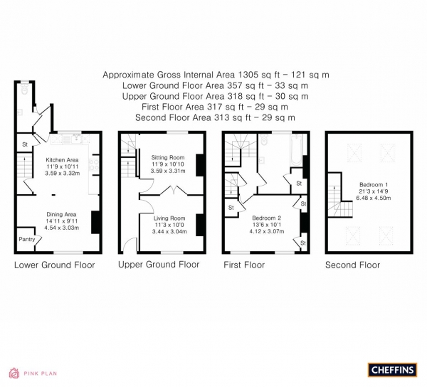 Floor Plan for 2 Bedroom Terraced House for Sale in Victoria Road, Cambridge, CB4, 3BW - Guide Price &pound600,000