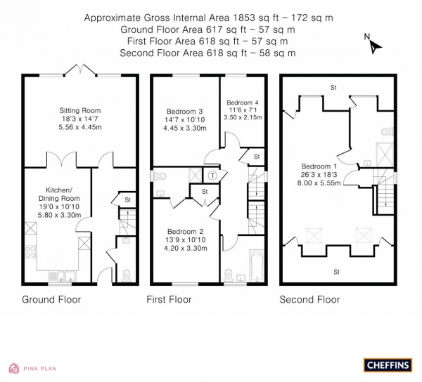 Floor Plan Image for 4 Bedroom Detached House for Sale in Cambridge Road, Great Shelford