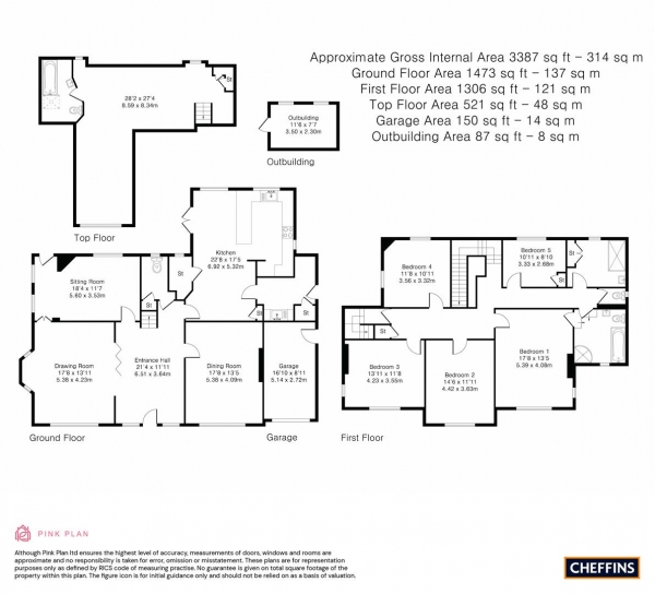 Floor Plan Image for 6 Bedroom Detached House for Sale in Long Road, Cambridge