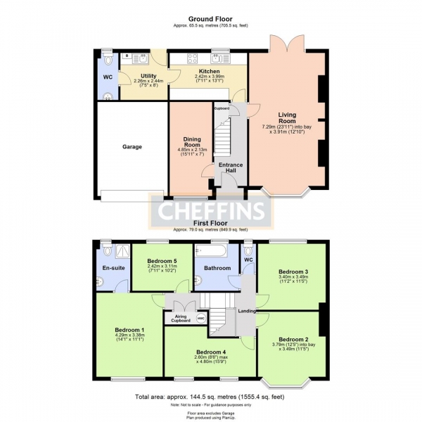 Floor Plan for 5 Bedroom Detached House to Rent in Queen Ediths Way, Cambridge, CB1, 8NJ - £600 pw | £2600 pcm