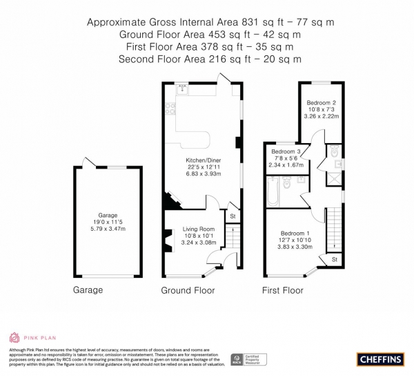 Floor Plan Image for 3 Bedroom End of Terrace House for Sale in Brampton Road, Cambridge